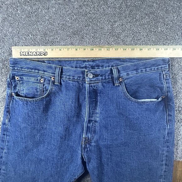 Levis 501 Jeans 38x34 Medium Wash Straight Leg Button Fly Cotton - Picture 7 of 16